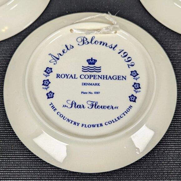 Royal Copenhagen Denmark Arets Blomst Country Flower Collection 1991 1992 1993 - Picture 3 of 8